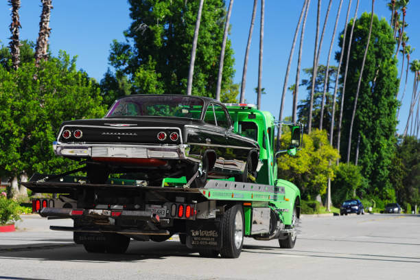Zero clearance low angle flatbed towing for luxury sports car in New Orleans